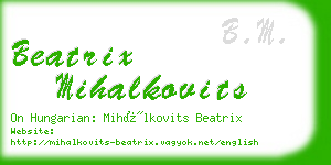 beatrix mihalkovits business card